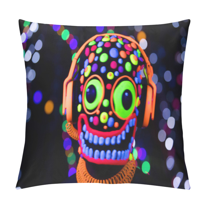 Personality  Neon Glow Mask Scary Face Monster Pillow Covers