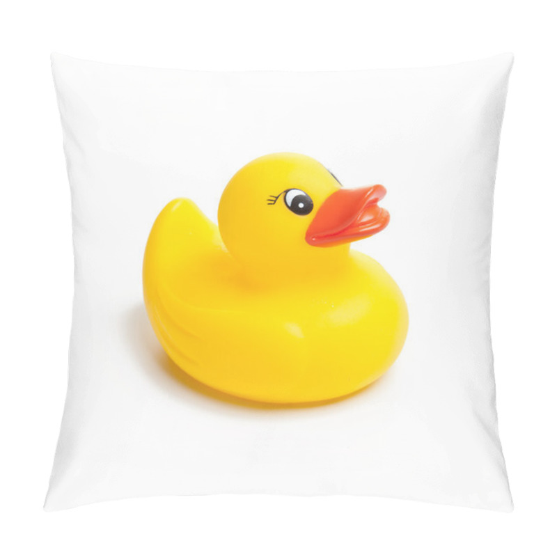 Personality  Yellow Rubber Duck On White Background Pillow Covers