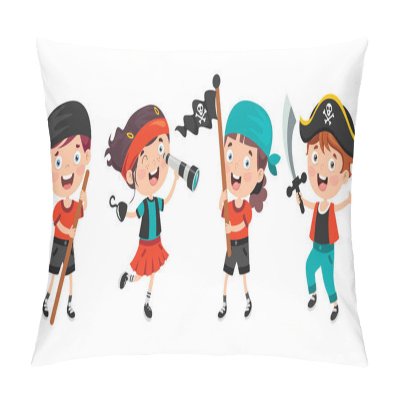 Personality  Cute Little Pirate Children Posing Pillow Covers