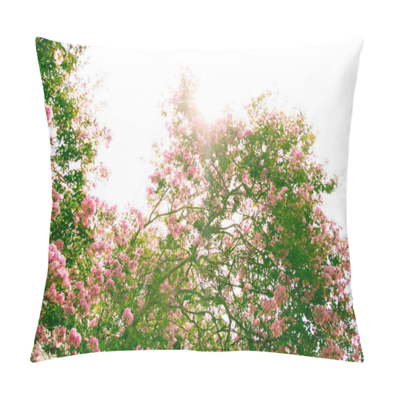 Personality  Pink Oleander Bush As The Background Of Retro Pillow Covers