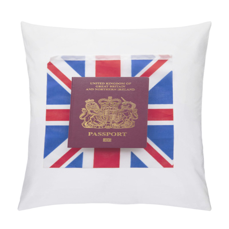 Personality  United Kingdom Travel Passport On A Great Britain Union Jack Flag Pillow Covers