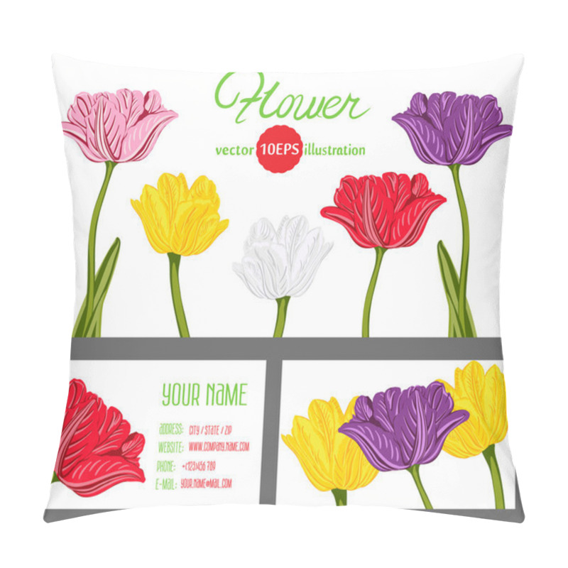 Personality  Templates With Tulips Background. Pillow Covers