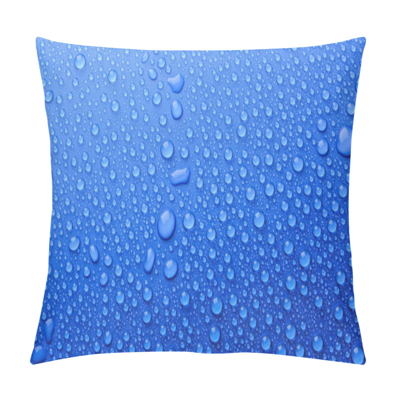 Personality  Water Drops On Blue Background, Top View Pillow Covers