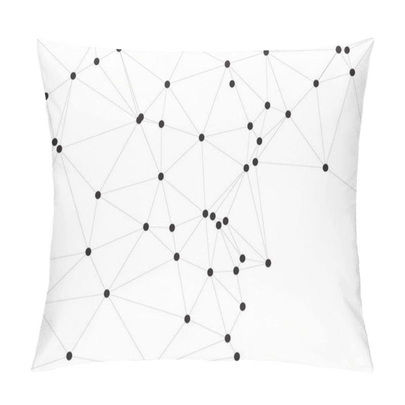 Personality  Abstract Polygonal Mesh With Black Nodes And Thin Lines, Creating A Minimalist Geometric Network Pattern Pillow Covers