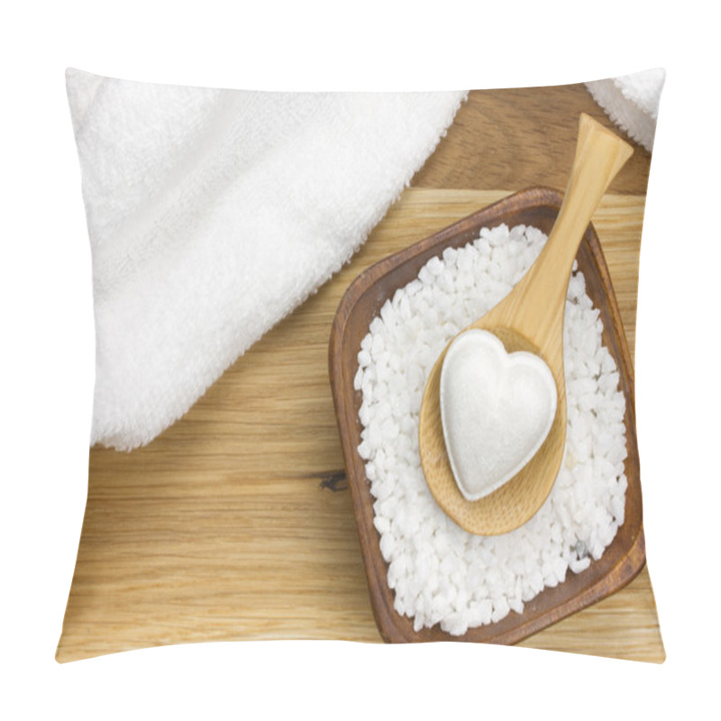 Personality  Wooden Spoon In Bowl Filled With Bath Salt And Towel Pillow Covers