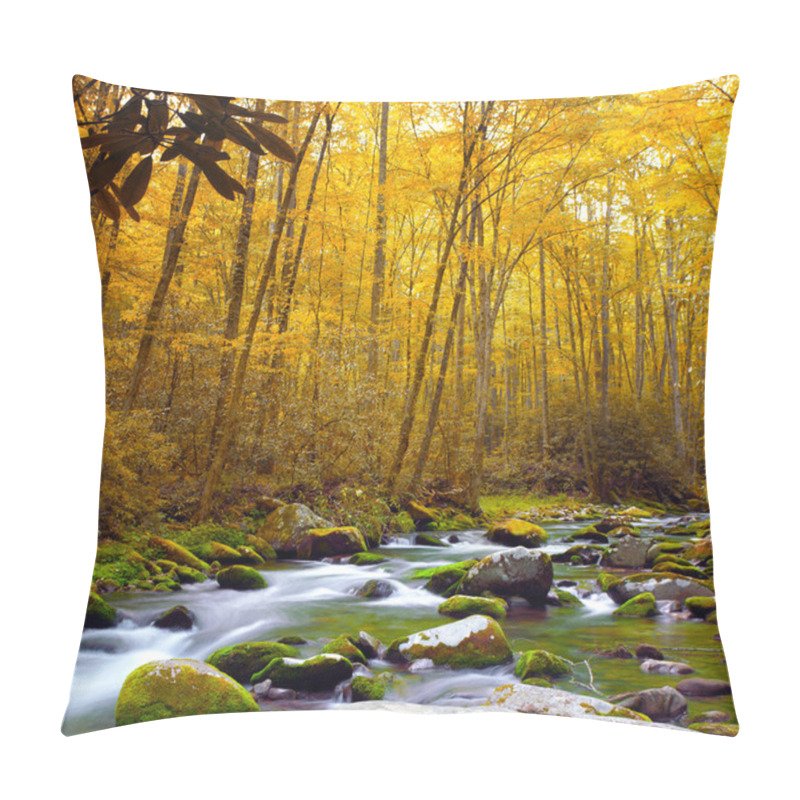 Personality  Forest Stream In Autumn Pillow Covers