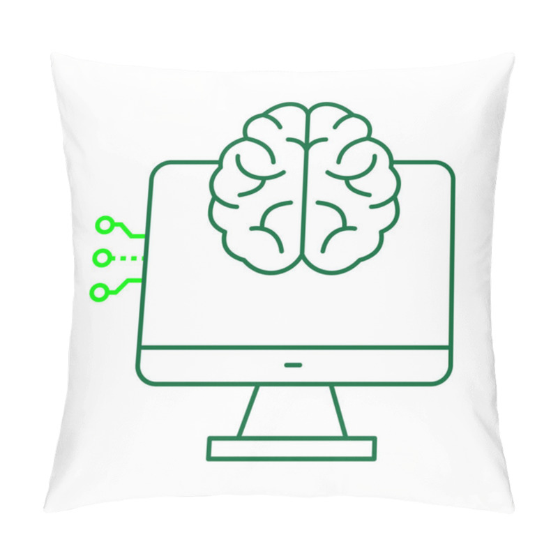 Personality  Smart AI Computing And User Interface Vector Icon Design, User Interface, Neural Networks, Data Processing, AI Systems, AI Computing Pillow Covers