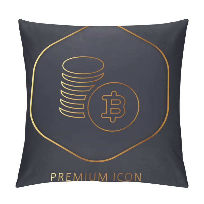 Personality  Bitcoin Golden Line Premium Logo Or Icon Pillow Covers