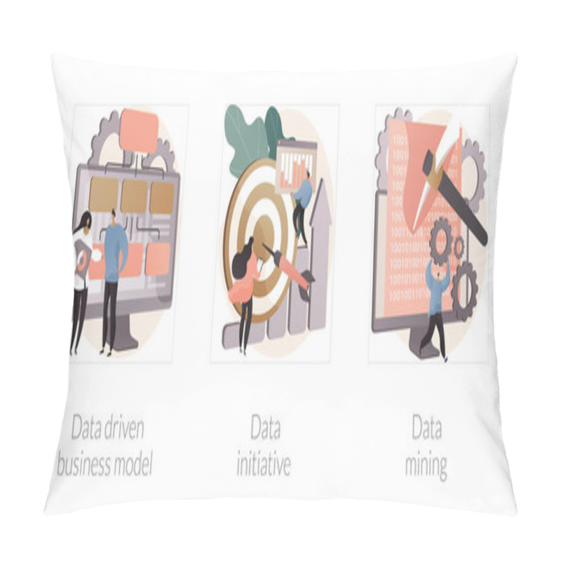 Personality  Data Analytics Abstract Concept Vector Illustrations. Pillow Covers