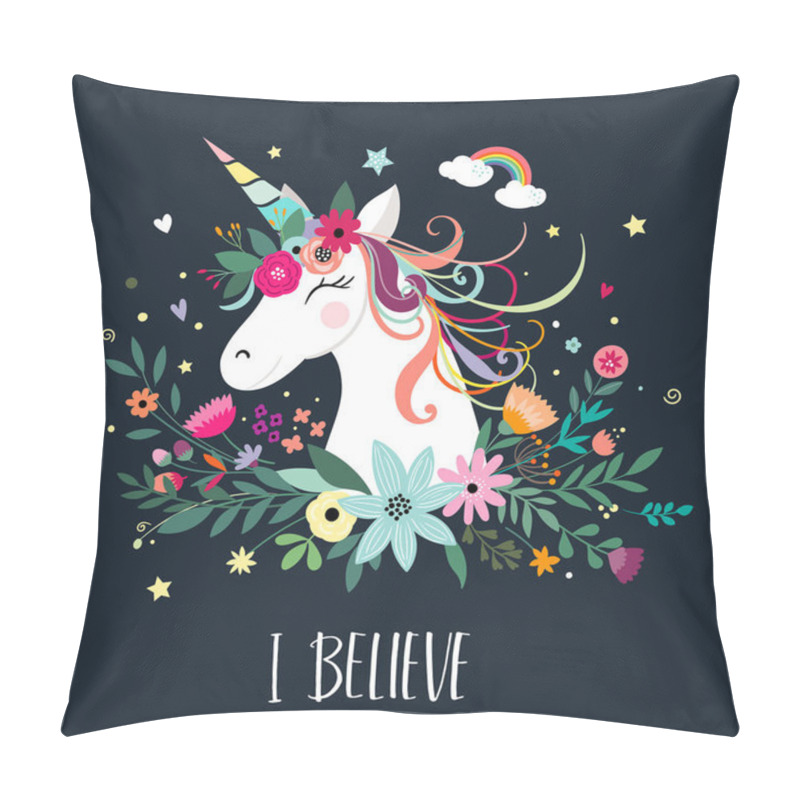 Personality  Unicorn Card Design With Hand Drawn Elements  Pillow Covers