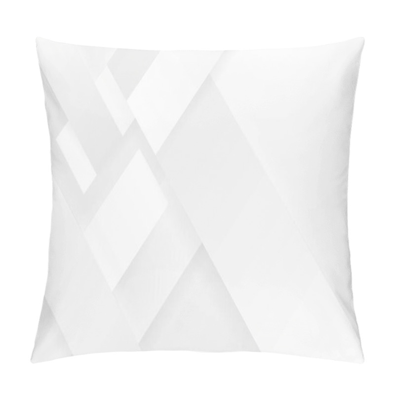 Personality  White Clear Blank Subtle Abstract Vector Geometrical Background. Monotone Light Empty Concave Surface. Minimalist Style Wallpaper. Futuristic 3D Illustration Pillow Covers