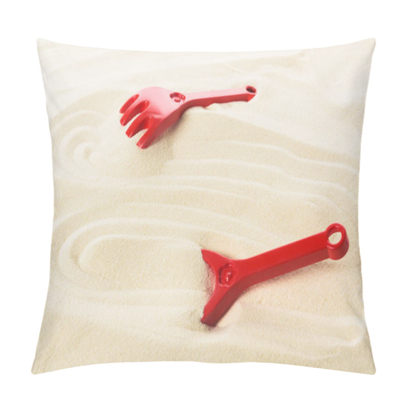 Personality  Toy Shovel And Rakes On Sandy Beach Pillow Covers