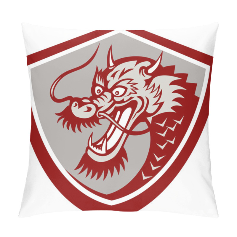 Personality  Chinese Red Dragon Head Shield Pillow Covers