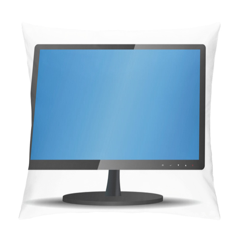 Personality  Lcd Tv Monitor. Illustration On White Background Pillow Covers