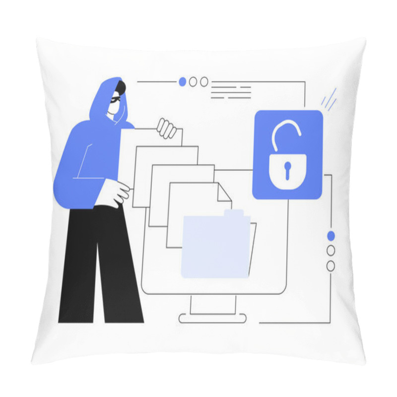 Personality  Data Leakage Abstract Concept Vector Illustration. Data Breaches, Info Leakage Prevention, Encryption For Databases, Network Security Incident, Confidential Information Leak Abstract Metaphor. Pillow Covers