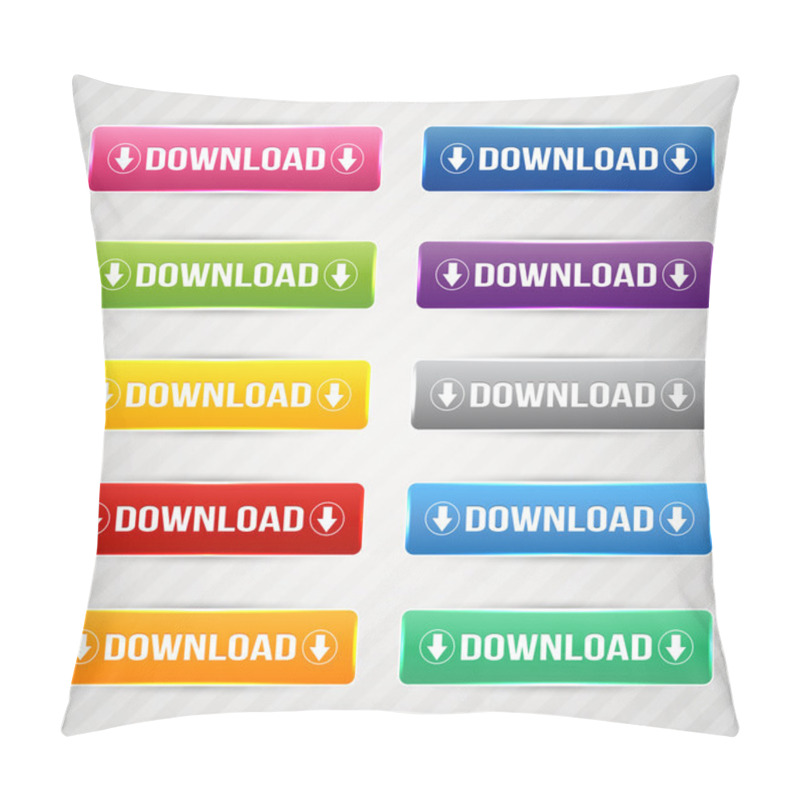 Personality  Download Now Button Set. Vector Illustration Pillow Covers