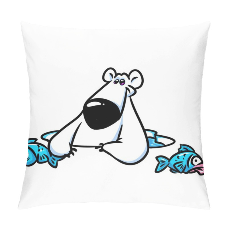 Personality  Polar Bear Fish Cartoon Pillow Covers