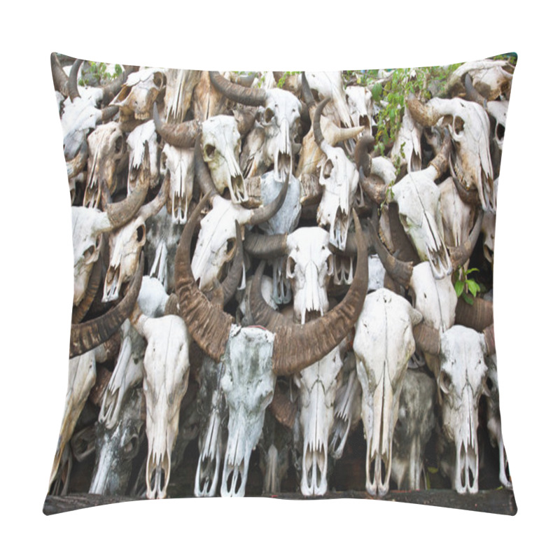 Personality  Buffalo Skull In Temple Of Thailand Pillow Covers