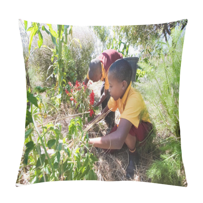 Personality  Johannesburg, South Africa - April 29 2009: School Children Learning About Agriculture And Farming Pillow Covers