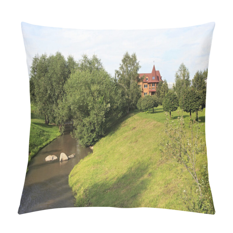 Personality  River Belokuriha In Health Resort Of The Same Name. Pillow Covers