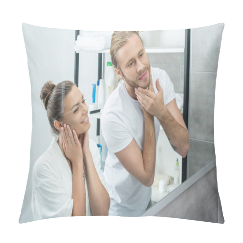 Personality  Couple Doing Morning Routine Pillow Covers