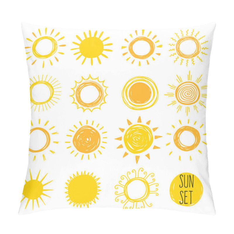 Personality  Set Of Yellow Funny Suns Pillow Covers