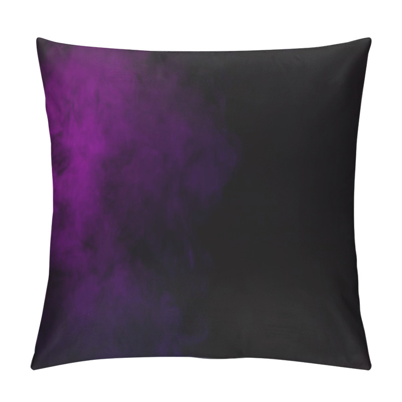 Personality  Mystical Abstract Black Background With Violet Steam  Pillow Covers