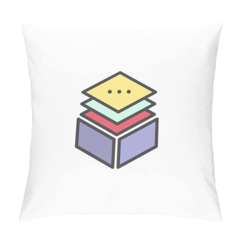 Personality  Vector Simple Icon Style Illustration Layered Stacks Showing Working Progress, Level Indicator Symbol Multi Platform Pillow Covers