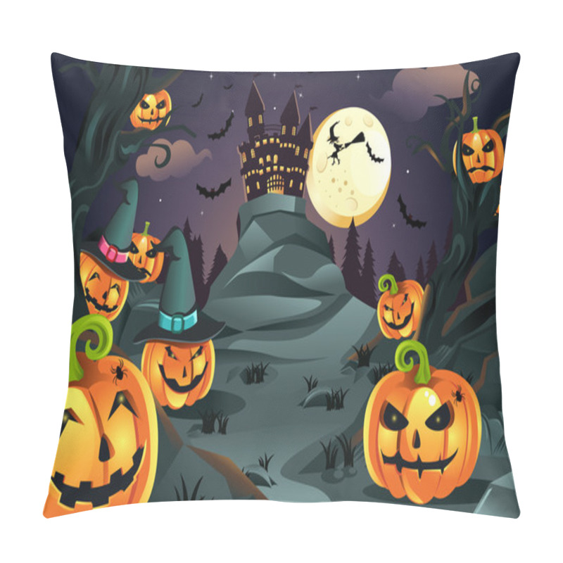 Personality  Halloween Pumpkins Background Pillow Covers