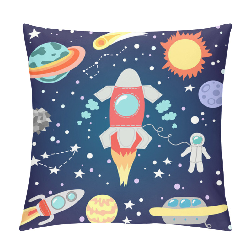 Personality  Seamless Outer Space Pattern. Pillow Covers