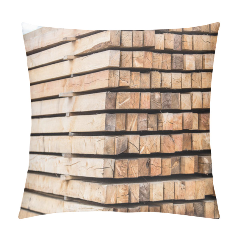 Personality  Treated Wood In A Pile. Closeup. Timber. Pillow Covers