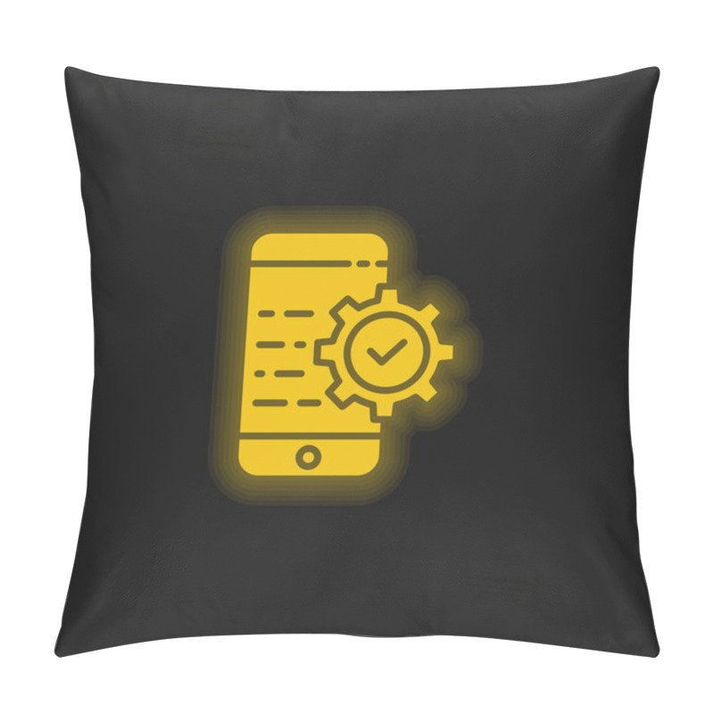 Personality  Application Yellow Glowing Neon Icon Pillow Covers