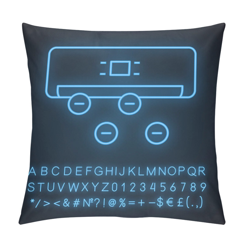 Personality  Air Ionizer Sign With Alphabet, Numbers And Symbols Neon Light Icon. Pillow Covers