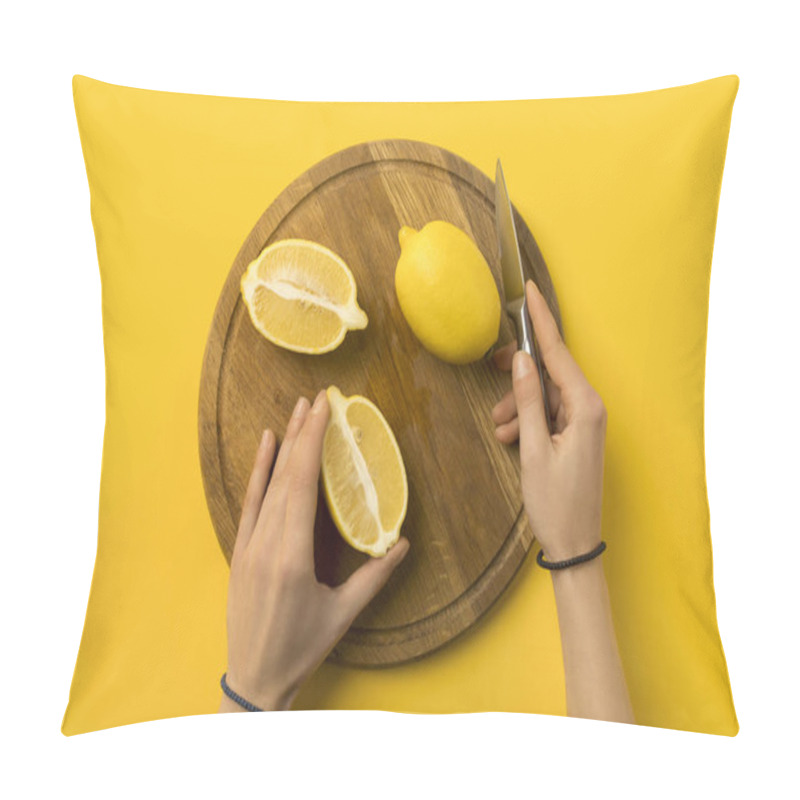 Personality  Woman Cutting Lemons Pillow Covers