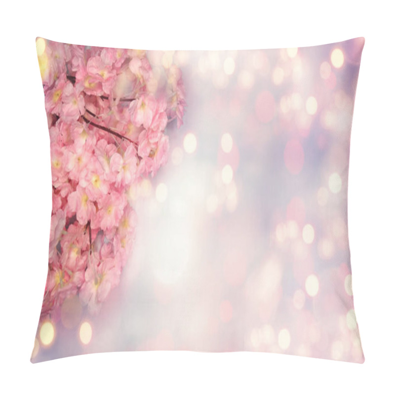 Personality  Spring Backgroung Flowering Sakura Cherry Flowers Blossom Floral Nature And Abstract Bokeh                     Pillow Covers