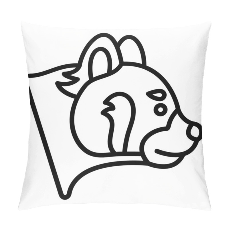 Personality  Red Panda Vector Icon, Lineal Style Icon, From Animal Head Icons Collection, Isolated On White Background Pillow Covers