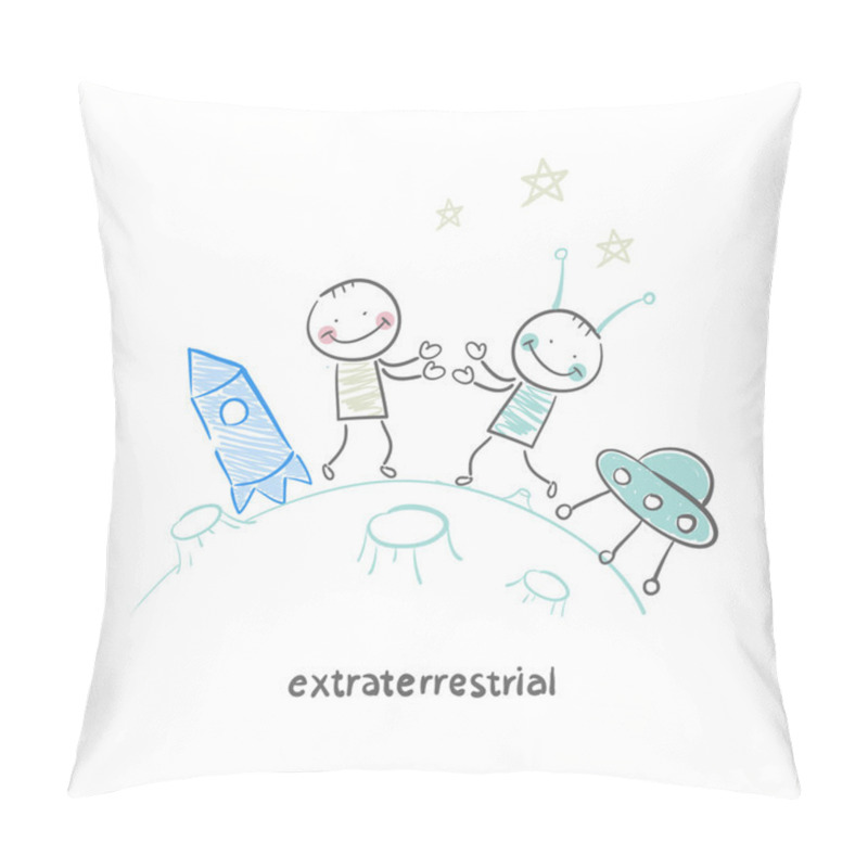 Personality  Man With Extraterrestrial Pillow Covers