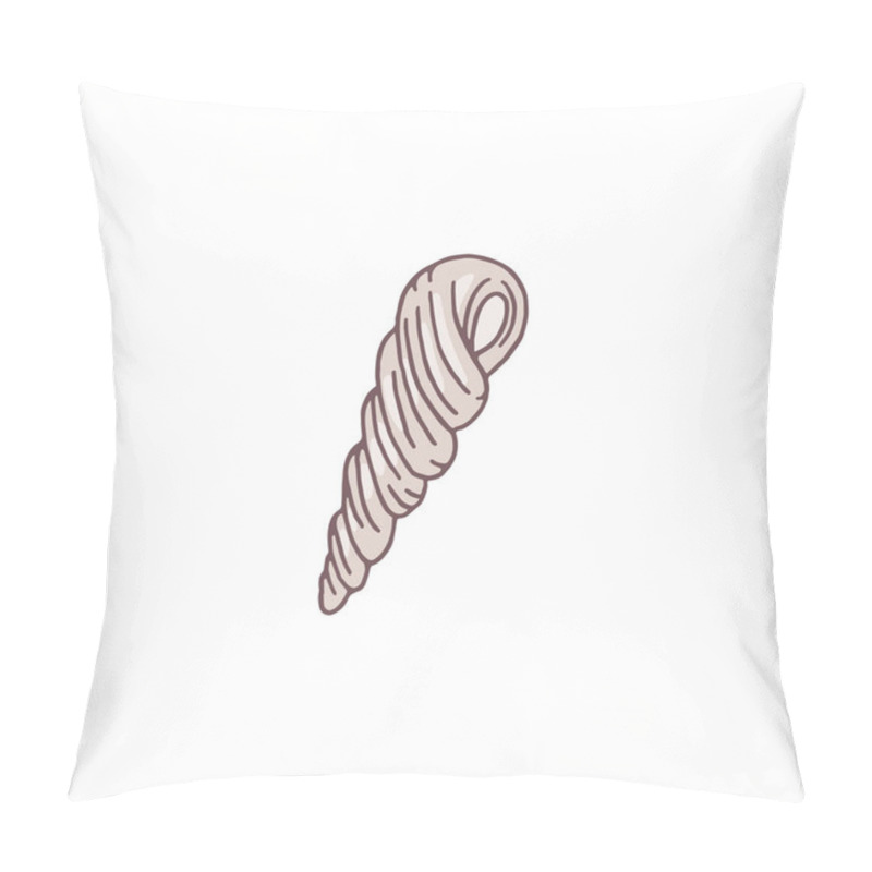 Personality  Vector Illustration With The Image Of An Empty Oblong Shell. Tropical Beach Shell. Scallop Shell. Flat Cartoon Style. Isolated Background. Icon For Decoration And Design. Pillow Covers