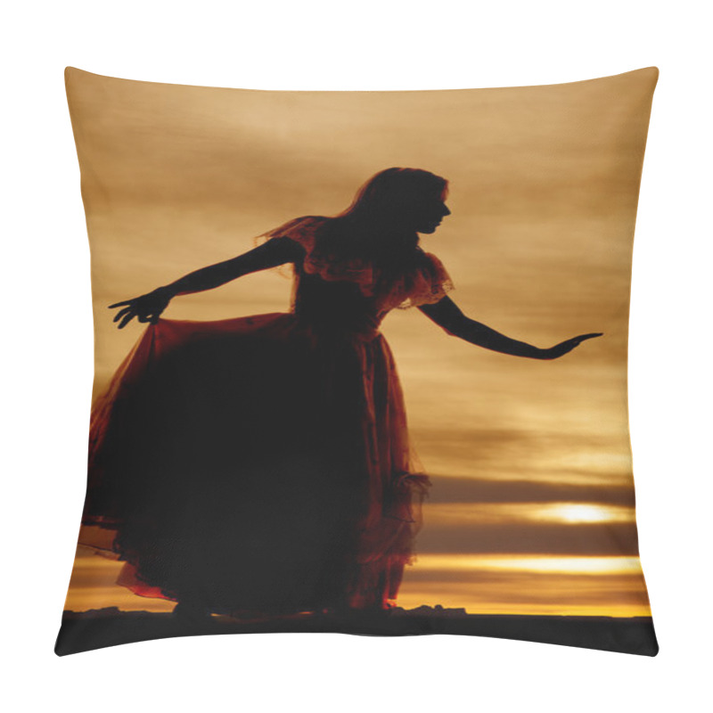 Personality  Silhouette Woman Big Dress Hand Out Pillow Covers