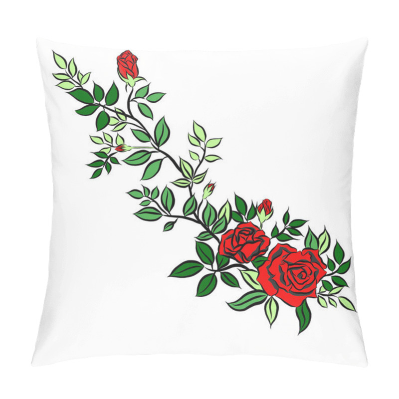 Personality  Beautiful Rose Bouquet Flowers Growth On White Background,hand Drawn,creative With Illustration In Flat Design.Floral Pattern,decorative Series For Wallpaper.Valentine Day Concept. Pillow Covers