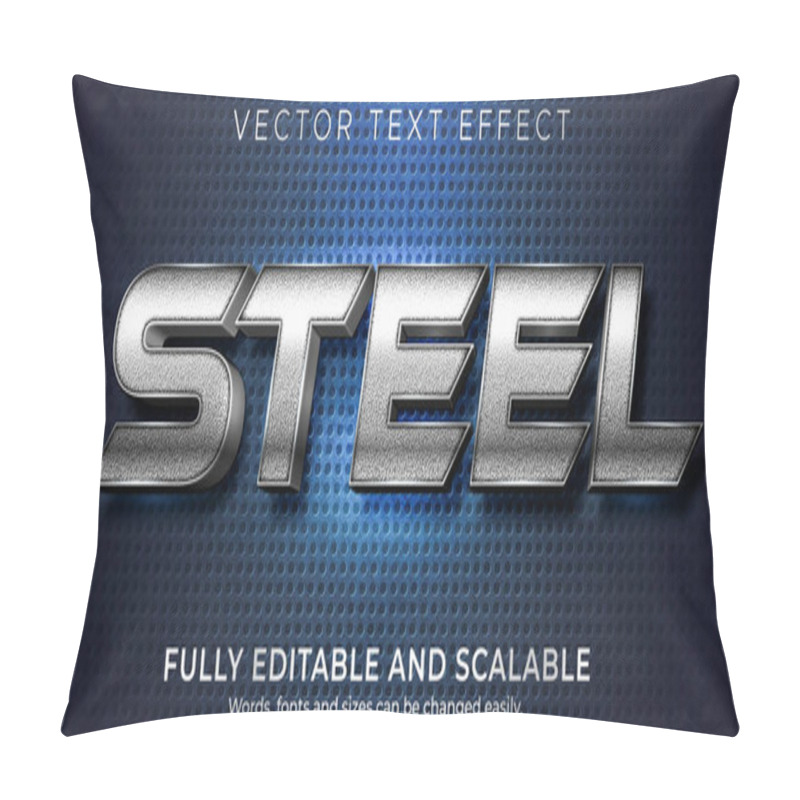 Personality  Metallic Steel Text Effect, Editable Shiny And Elegant Text Style Pillow Covers