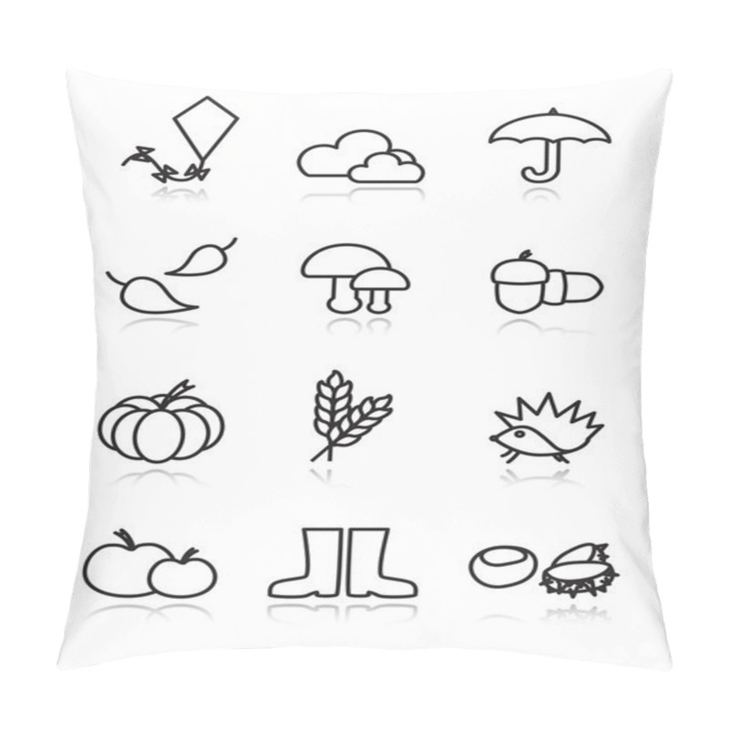 Personality  Autumn Vector Icons Black Pillow Covers