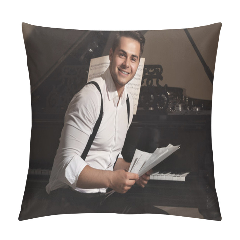 Personality  Handsome Musician With Piano Pillow Covers