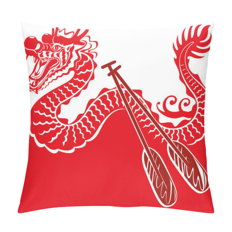 Personality  Chinese Dragon Boat Background Illustration Pillow Covers