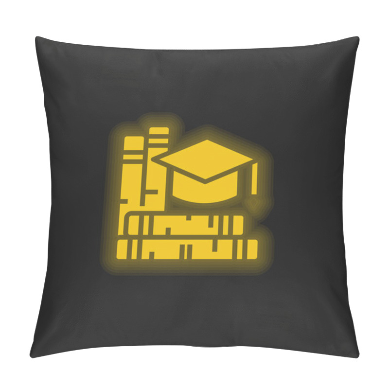 Personality  Book Yellow Glowing Neon Icon Pillow Covers