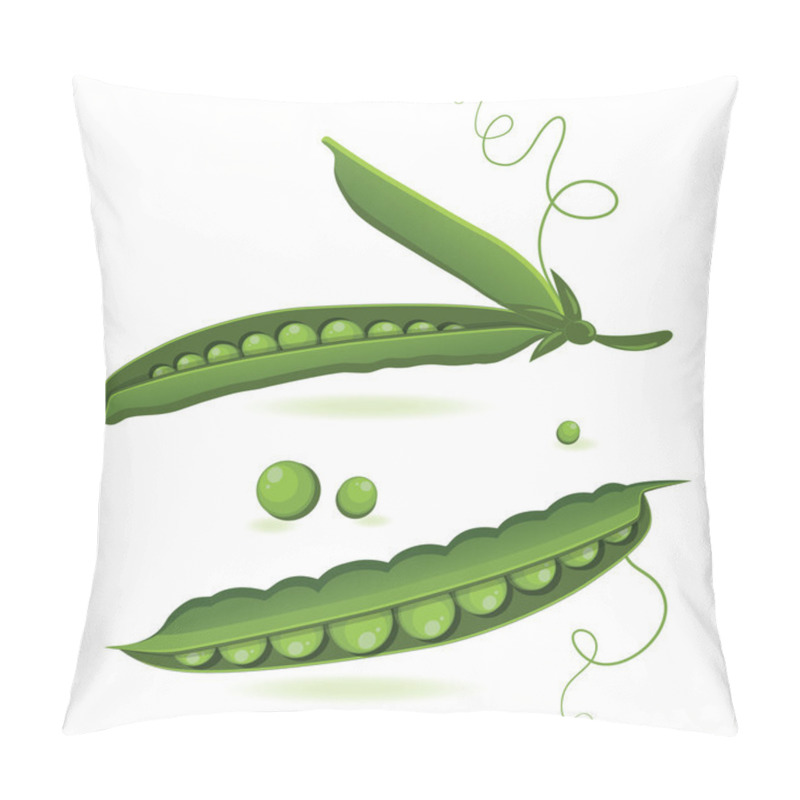 Personality  Pea Pods Of Green Peas Isolated Vector Illustration Pillow Covers