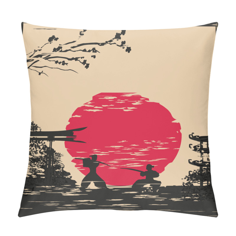 Personality  Japanese Samurai Fighter Card Pillow Covers