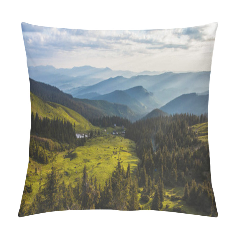 Personality  Beautiful Sunrise In The Carpathian Mountains. Landscape Photography Pillow Covers