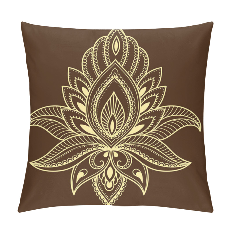 Personality  Henna Tattoo Flower Template In Indian Style. Ethnic Floral Paisley - Lotus. Mehndi Style. Pillow Covers