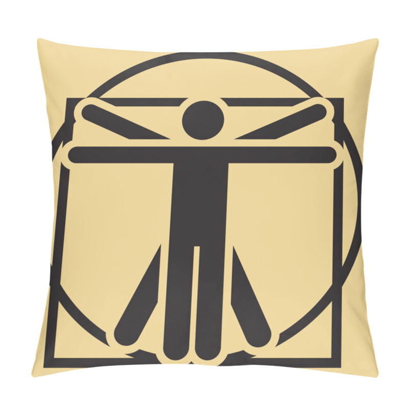 Personality  Vector Minimalistic Vitruvian Man Pillow Covers